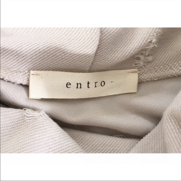 𝅺Entro Distressed Cold Shoulder Long Sleeve Turtleneck Top Cream Size Small - Picture 6 of 7